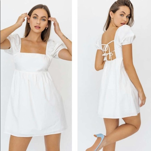 Firefly Lane Boutique1 Dresses & Skirts - Cheers To Summer Mini Babydoll Puff Sleeve Dress